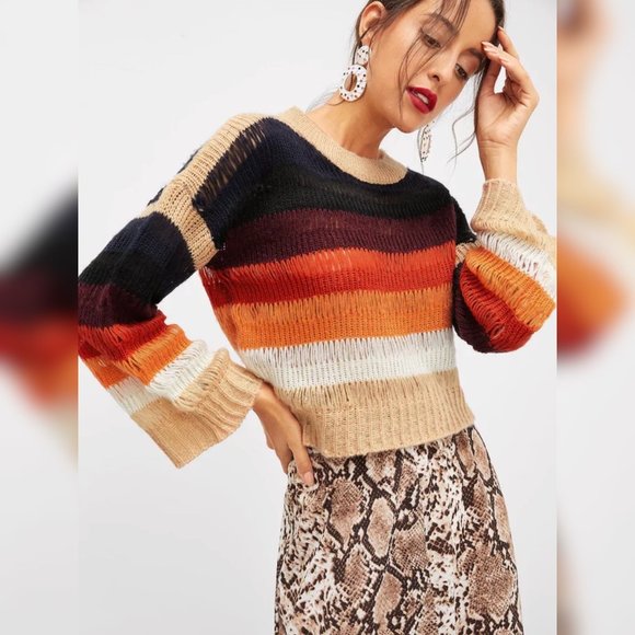 SHEIN Women's Lightweight Sweater Drop Shoulder Color Block CrewNeck M - Picture 5 of 12